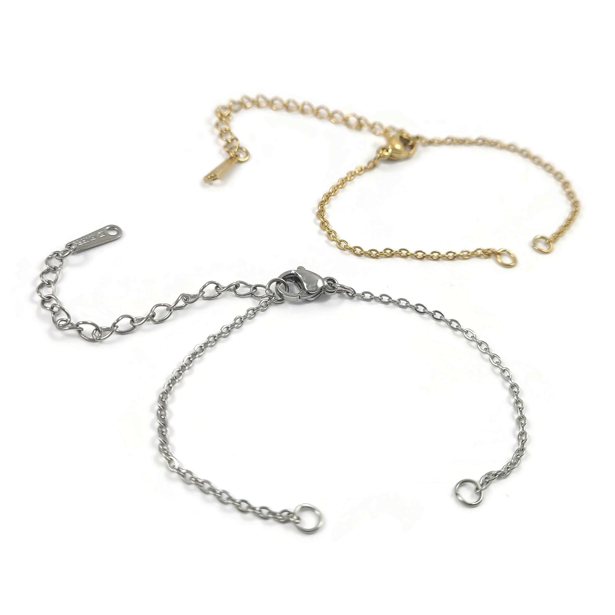 Dainty cable chain for bracelet making, Stainless steel, Bulk lot, Hypoallergenic jewelry finding supplies