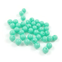 40 opaque aqua spacer beads, 6mm plastic beads for jewelry making, Turquoise round beads