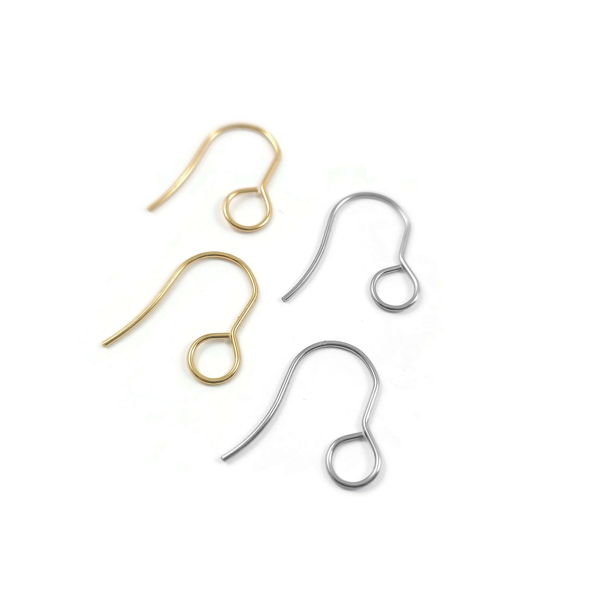 BULK PACK! Fish Hook Earwire w/ Spring & Bead, Surgical Stee