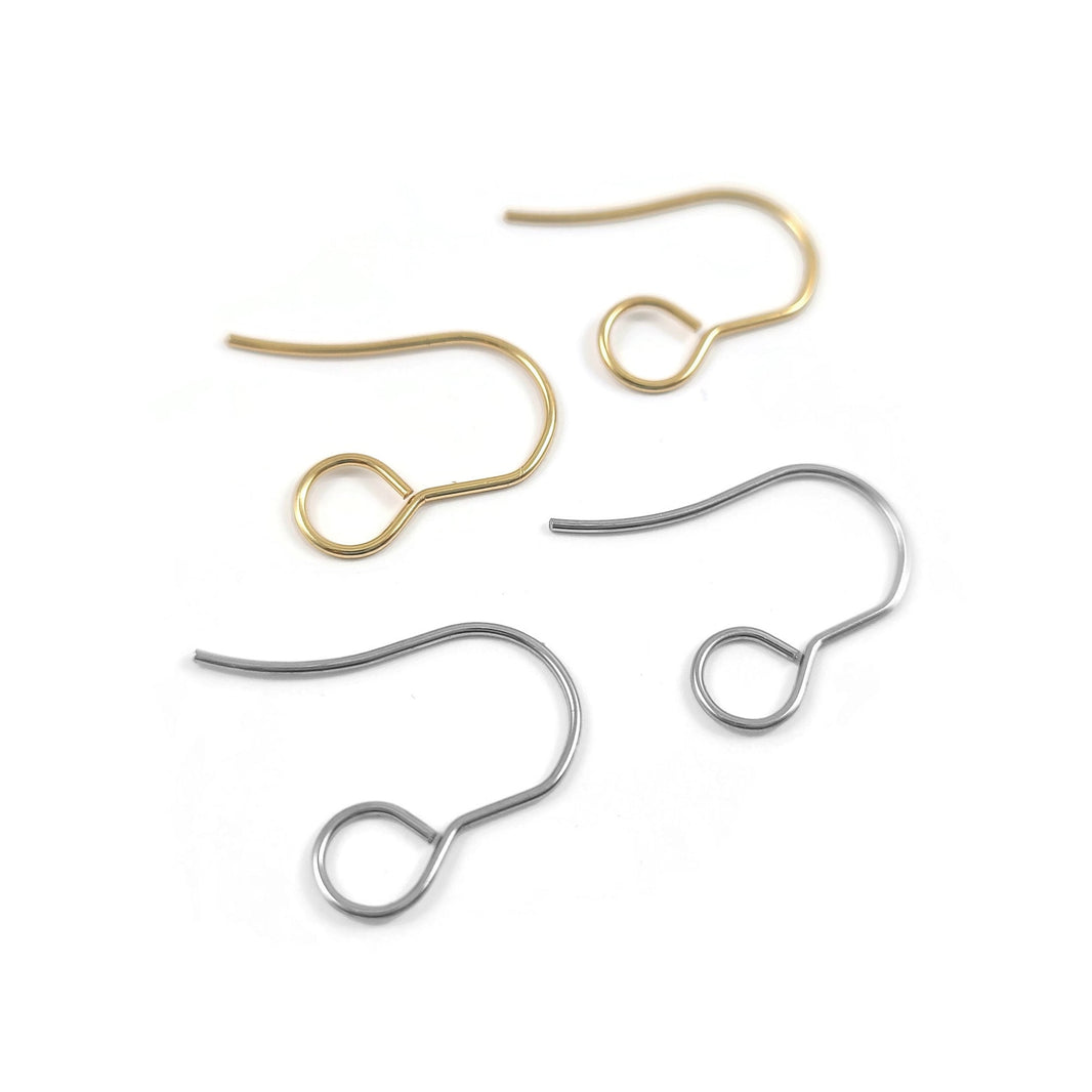 Ear Wire Components Big hole loop ear wire, Surgical steel hooks, Earring making findings