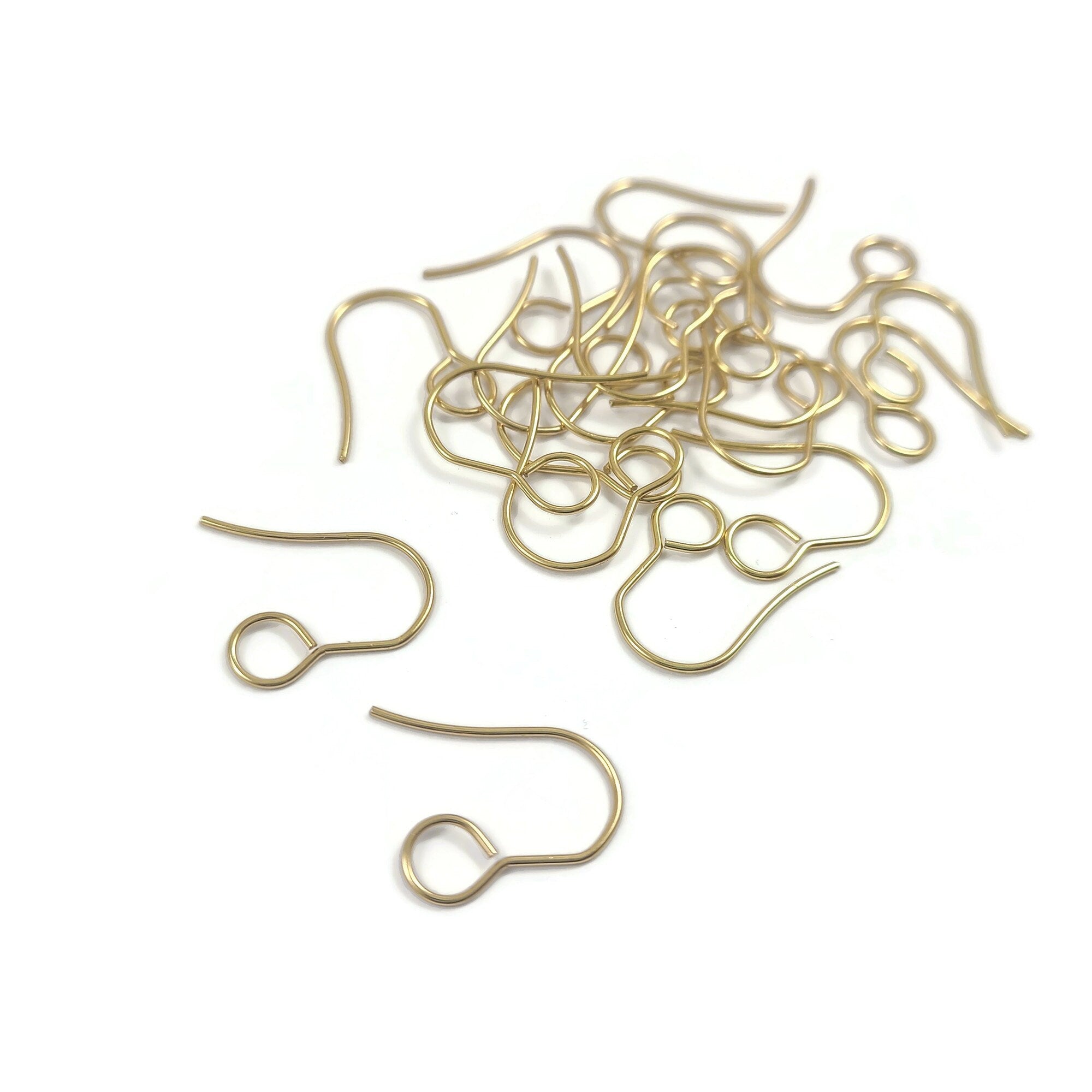 Wholesale SUPERFINDINGS 20Pcs Brass Earring Hooks Hypoallergenic