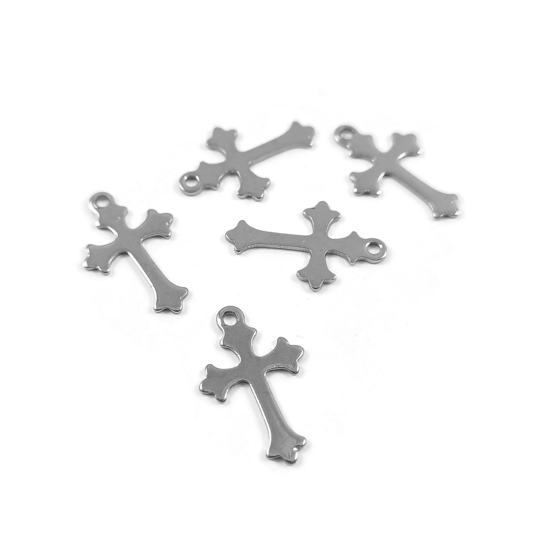 Stainless steel cross charms, Tarnish free, Hypoallergenic, Gothic pendants for jewelry making