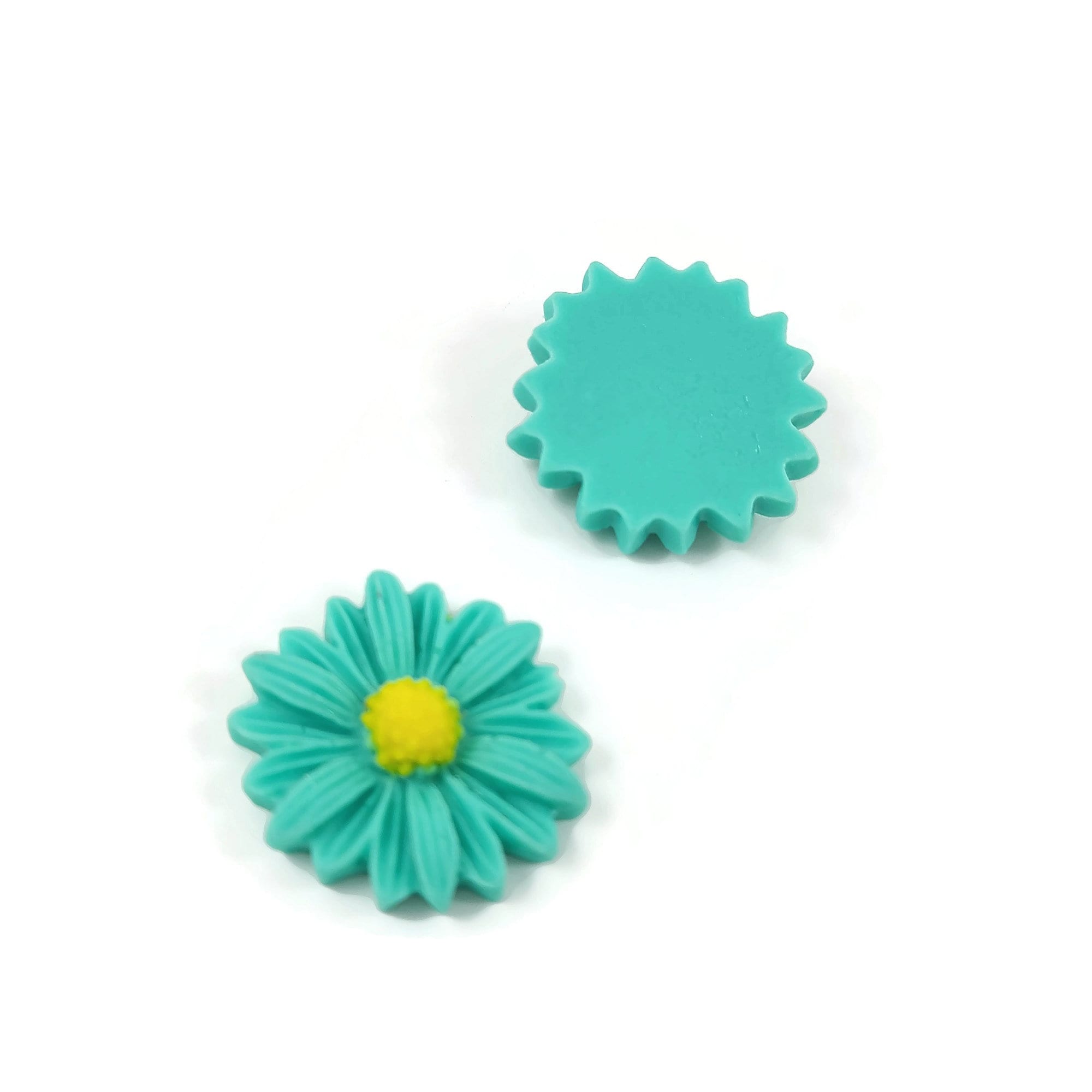 Resin flower cabochons, Mixed daisy embellishments, Flat back cabochons, Assorted pack, Jewelry making supplies