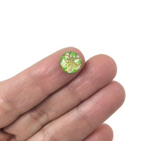 Resin floral cabochons, Cute gold flower embellishments, Flatback cabochons, Bulk pack, Jewelry making supplies
