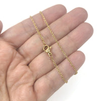 Fine cable chain necklace, Gold plated stainless steel, Bulk lot for jewelry making