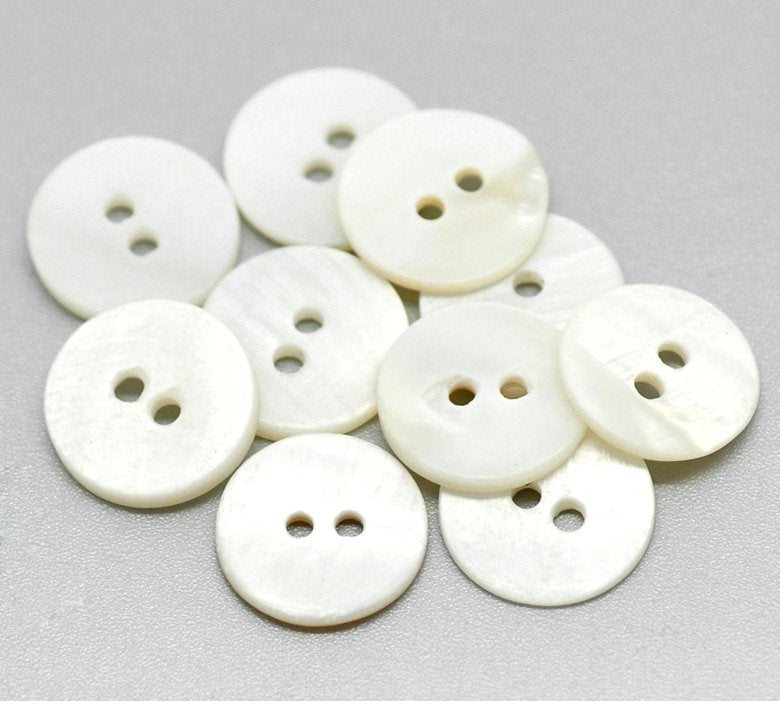 Mother of pearl button 15mm - set of 6 eco friendly natural buttons