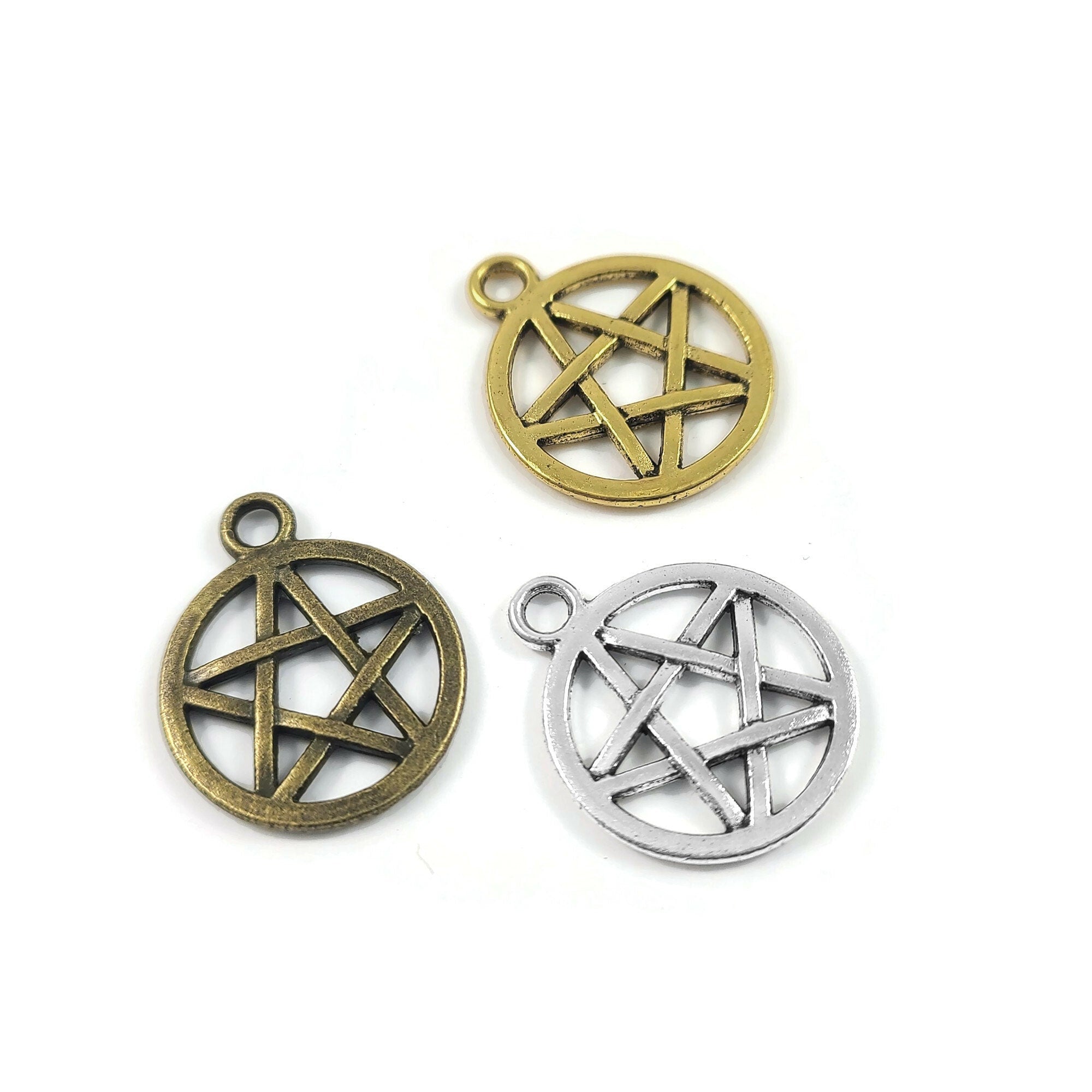 WYSIWYG 10pcs 19x15mm Charms Pentagram Star Charms For Jewelry