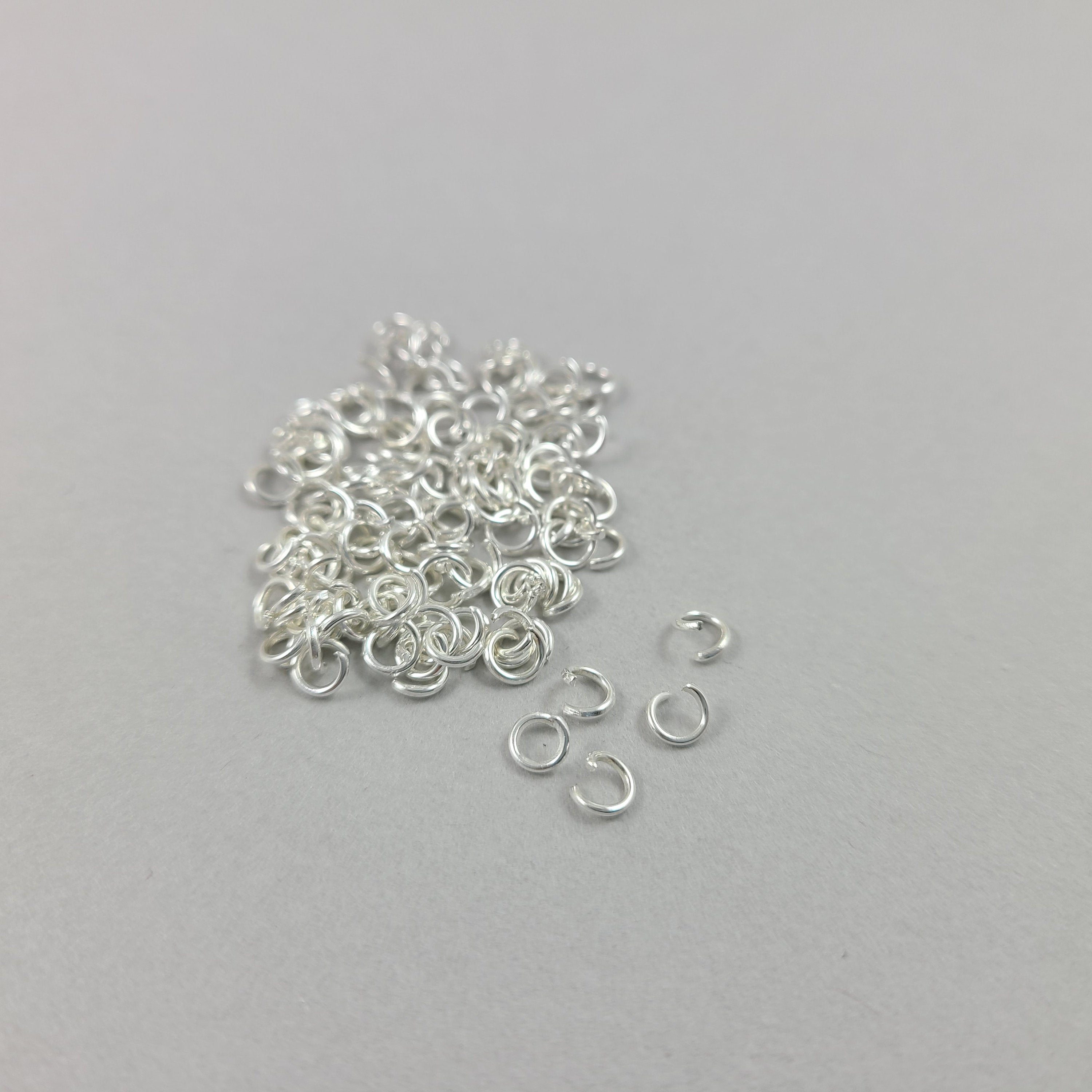 Hypoallergenic silver jump rings, 4mm, 5mm, 6mm, 7mm, 8mm, Bulk jewelry findings, Nickel free, lead free and cadmium free