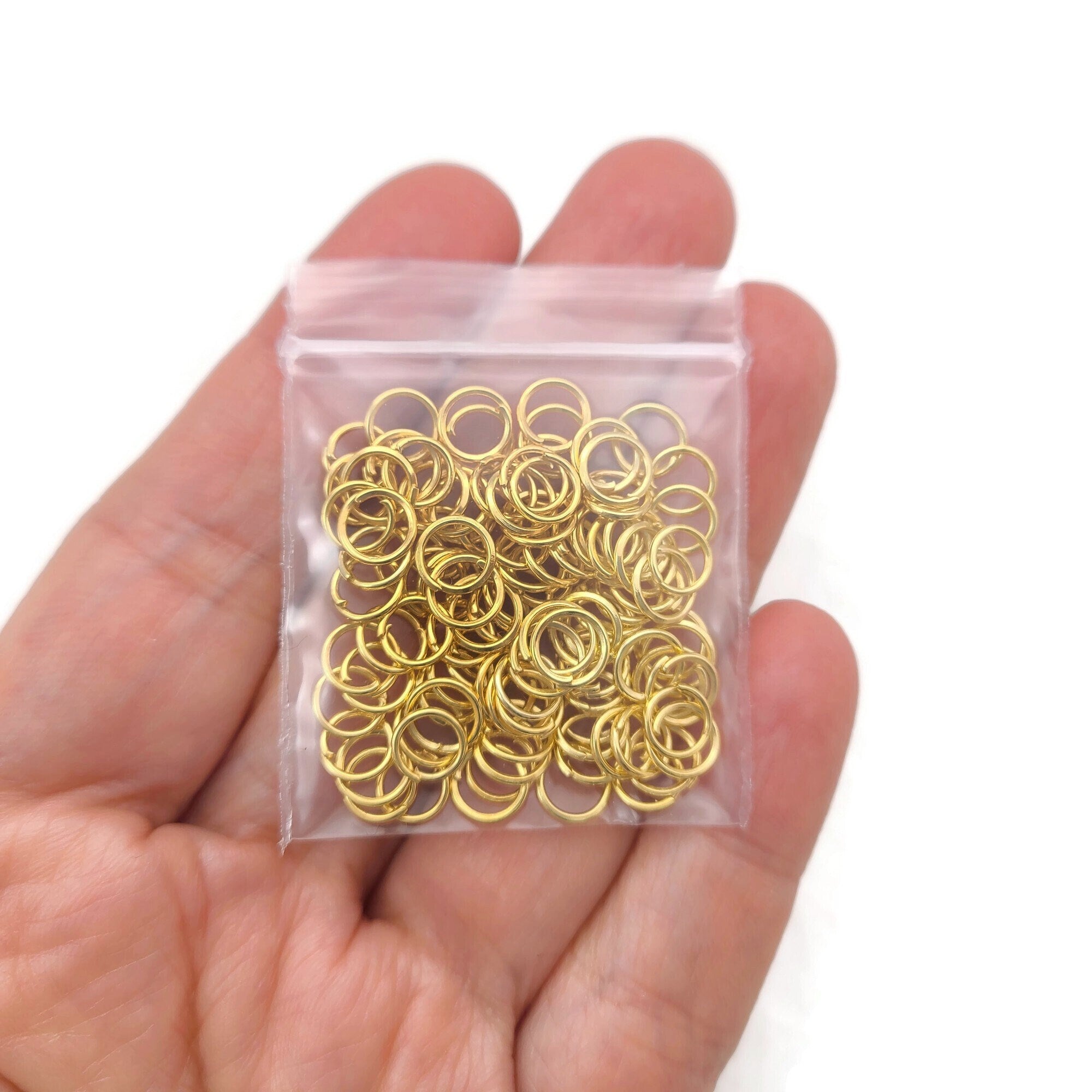 Hypoallergenic gold jump rings, 4mm, 5mm, 6mm, 7mm, 8mm, Bulk jewelry findings, Nickel free, lead free and cadmium free