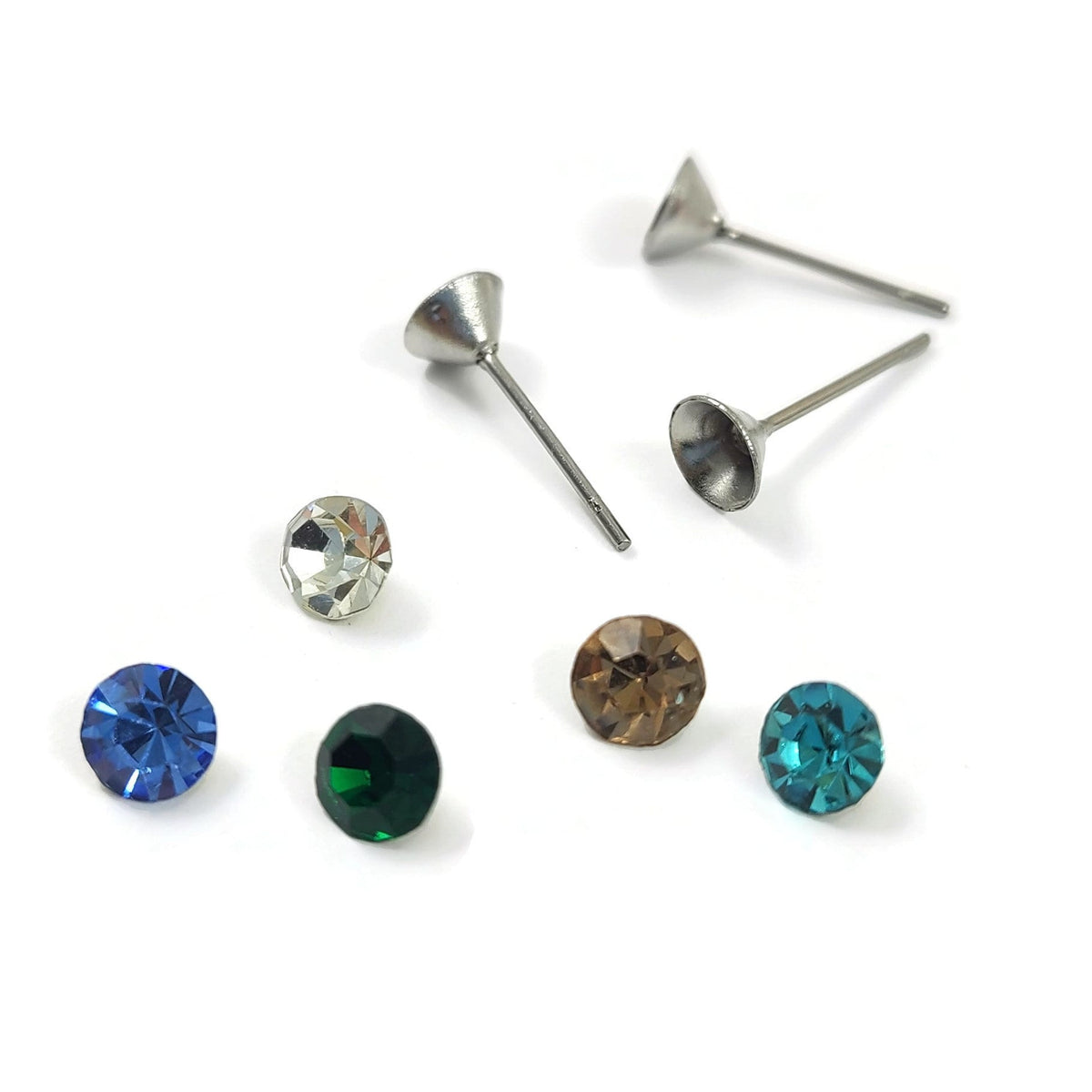 Chatoyant Rhinestone Pointed back rhinestones, Faceted glass chatons for jewelry making