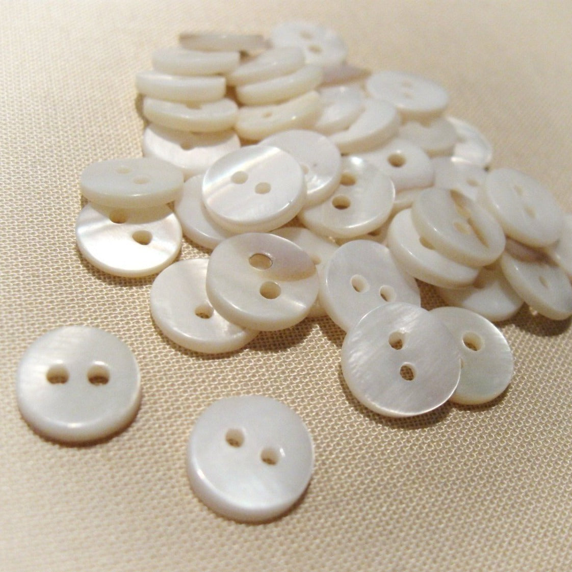 Mother of Pearl Shell Buttons 10mm - set of 10 eco friendly natural buttons