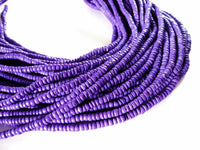 Coconut bead 150 purple wood Beads - Coconut Rondelle Disk Beads 4-5mm