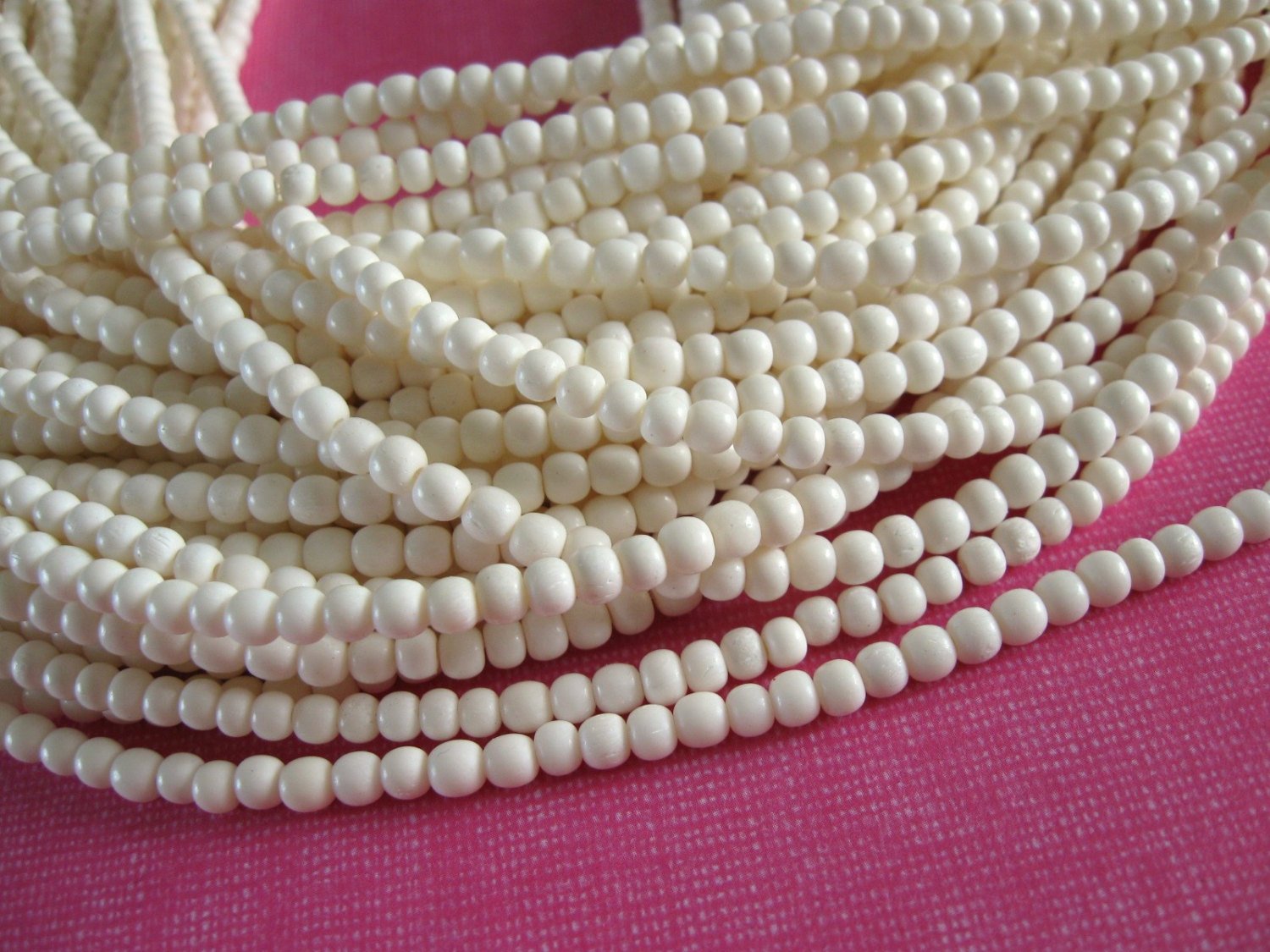 White bone beads, 100 bone round beads 3-4mm, eco friendly and natural bone beads