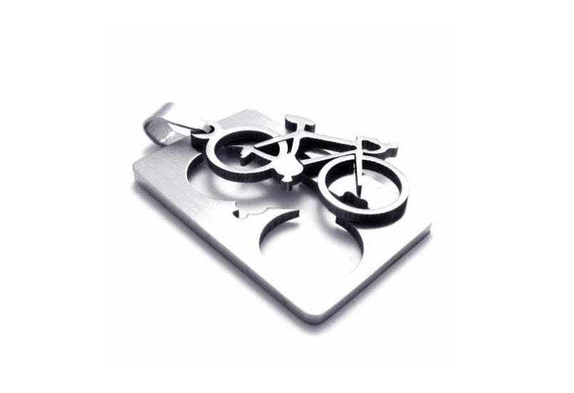Bicycle pendant stainless steel hypoallergenic DIY sport necklace pendant