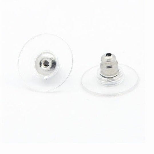 50 Stainless steel earring backs with plastic pads