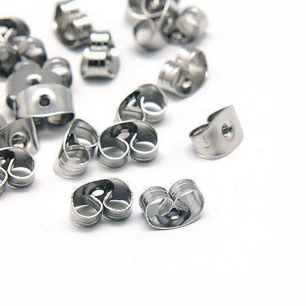 50 Stainless steel earring back stoppers
