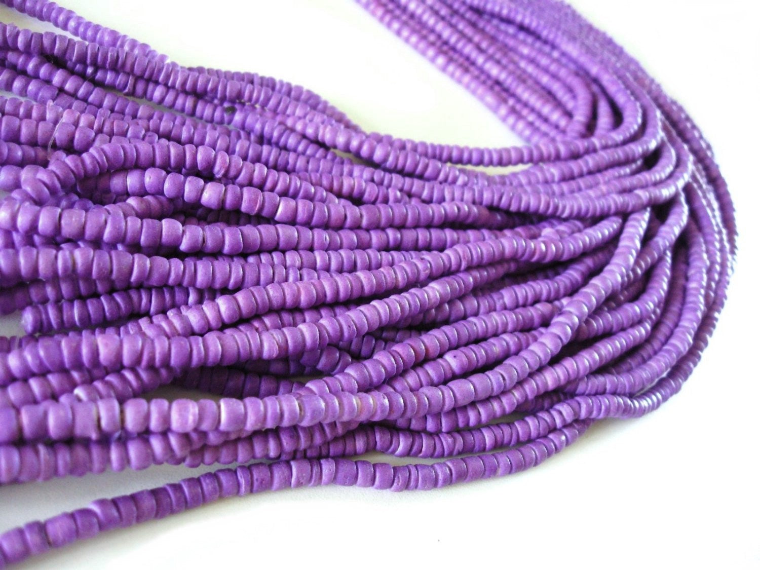 Coconut bead 150 lilac wood Beads - Coconut Rondelle Disk Beads 4-5mm