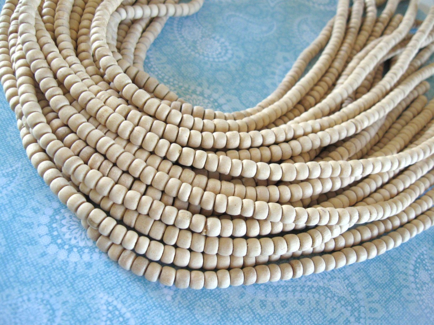 Unfinished wood beads 80 Natural wood beads 4-5mm beads