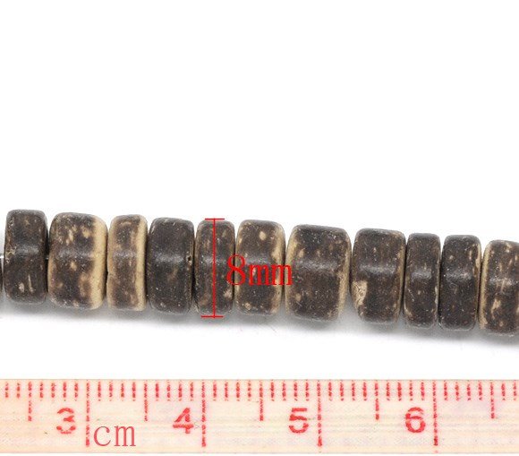 Brown coconut beads - eco friendly rondelle beads 8mm - 100pcs