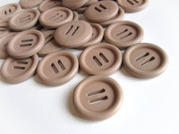 1 inch wooden buttons - Beige buckle buttons 25mm - set of 6