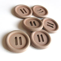 1 inch wooden buttons - Beige buckle buttons 25mm - set of 6