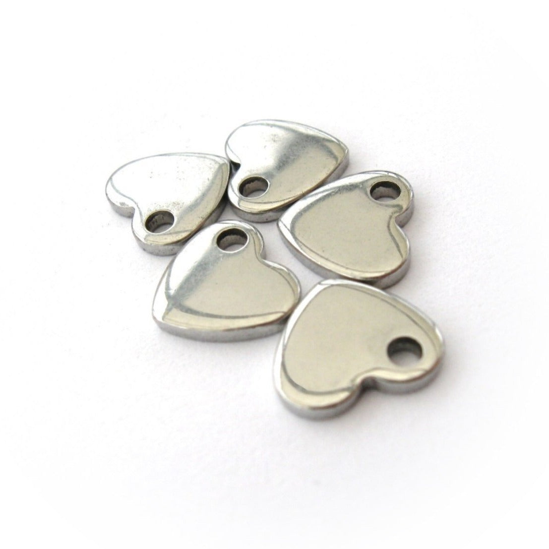 Heart pendant stainless steel hypoallergenic DIY 5 charms