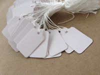 Jewelry price tags - Blank white rectangular tags - Set of 100