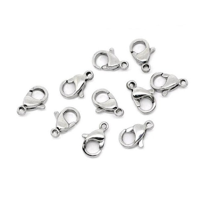 Stainless steel lobster clasp hypoallergenic 10mm x 6mm