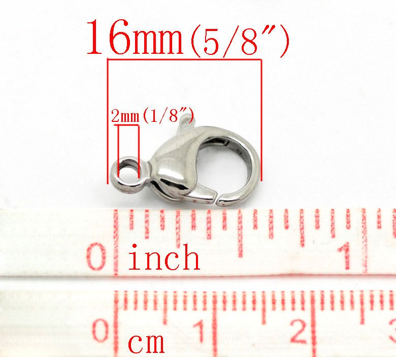 Big stainless steel lobster clasp hypoallergenic 16mm x 10mm