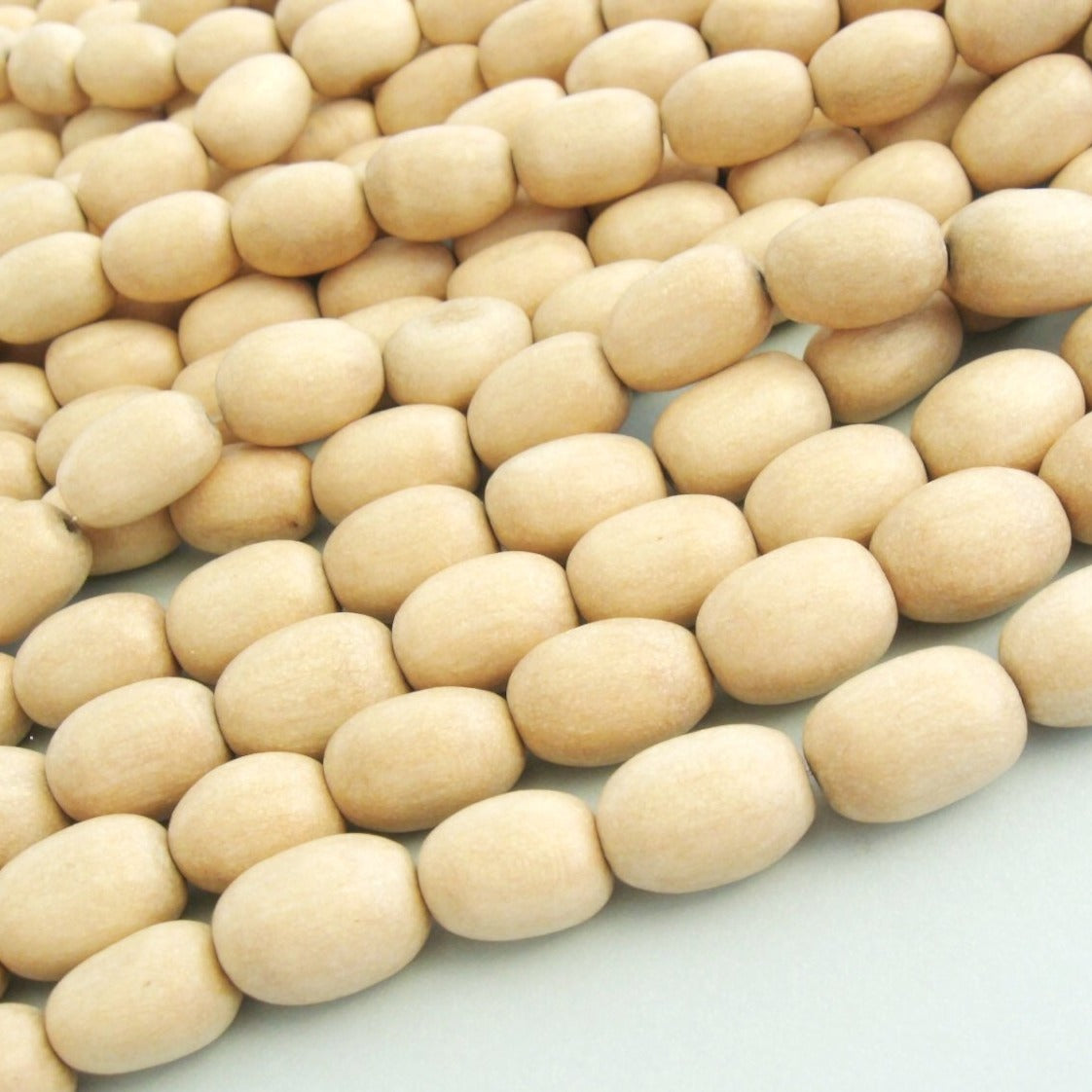 Large Wooden Beads - Oval Whitewood Beads 10x15mm