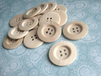 Unfinished wood buttons set of 4 big button 40mm 