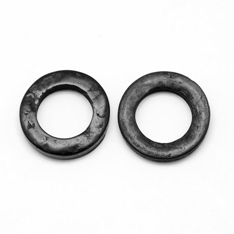 Coconut Beads Donut, Rondelle, No Hole, Black, 20mm in diameter, Set of 10