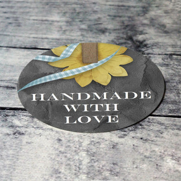 Handmade with love printable tags - One and half inch round - Digital collage sheet