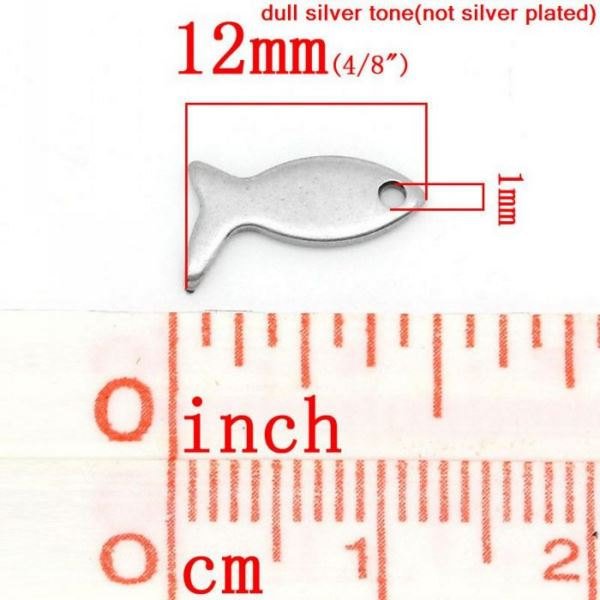 Tiny fish charms stainless steel hypoallergenic charms 10pcs