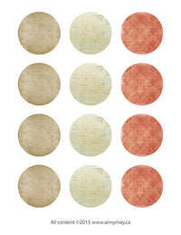 2 Inch Round Tags Images - Vintage Paper - Digital Collage Sheet