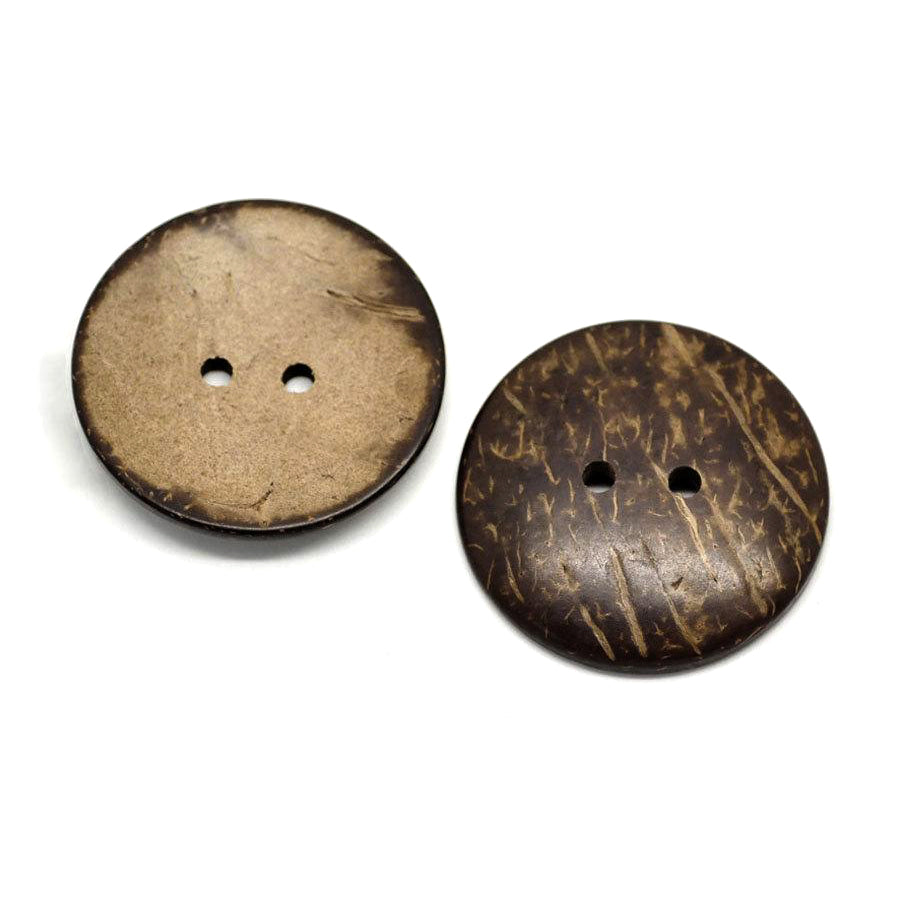 2 Large buttons 1 3/4 inch coconut buttons 44mm - Natural Wood and Eco Friendly buttons