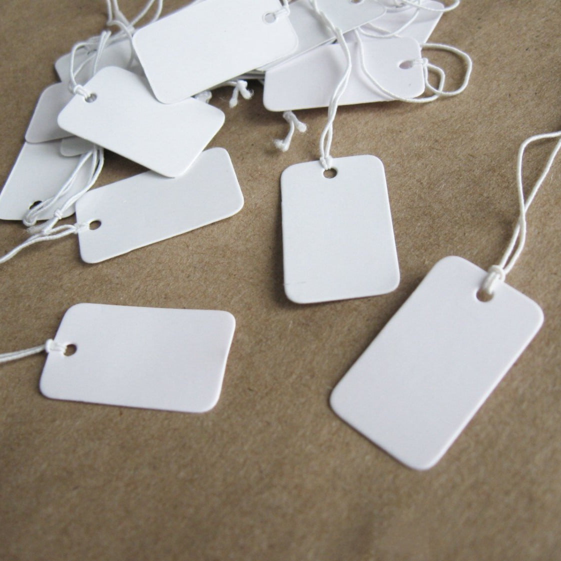 Jewelry price tags - Blank white rectangle tags - Set of 50