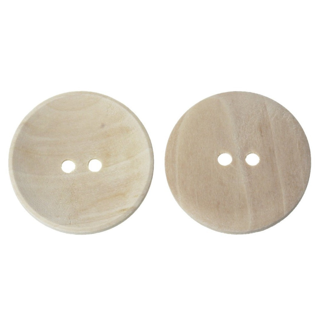 Unfinished wooden sewing buttons 20, 30, 35 or 40mm large buttons - set of 2