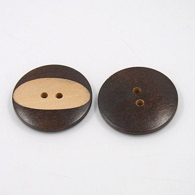 Bouton de bois sculpté de 3cm - ensemble de 6 boutons en bois naturel
