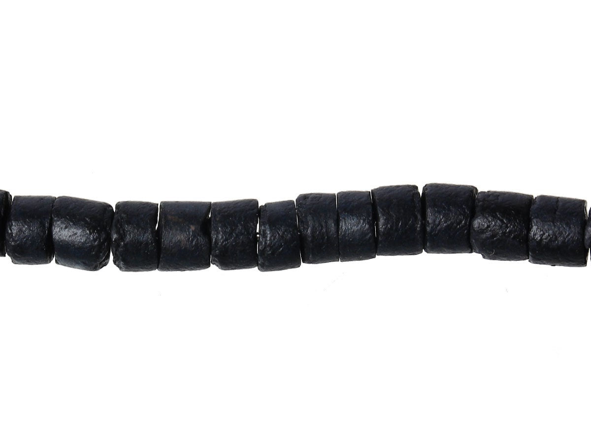 170 Black coconut wood Beads - Donuts Rondelle Cylinder Beads 5mm