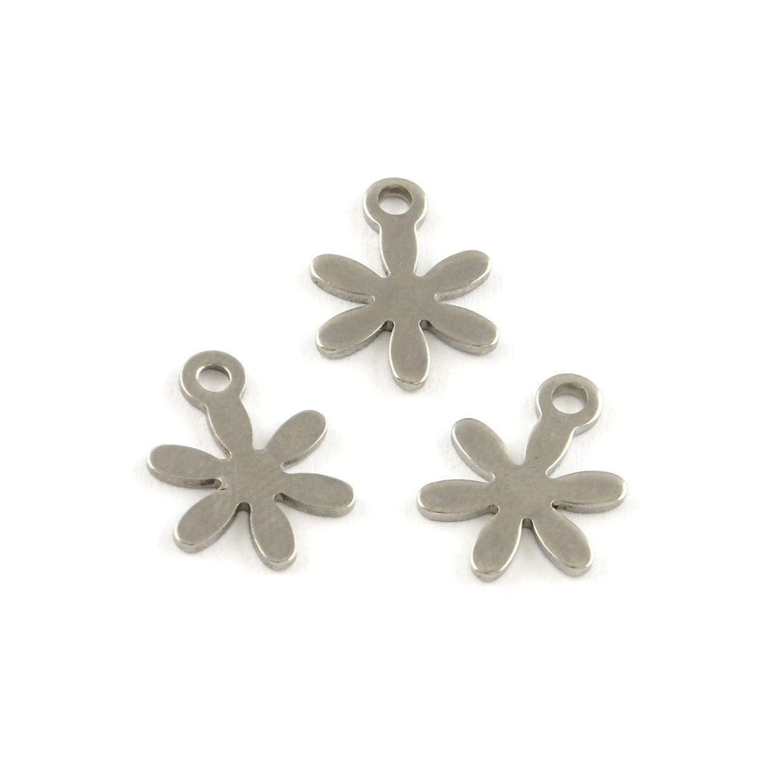 Flower charms stainless steel hypoallergenic charms 5pcs
