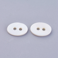 Oval MOP buttons - Mother of Pearl Shell Buttons 12mm - set of 6